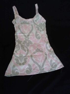 Pink and Gray Patterned Spaghetti Strap Tank Top